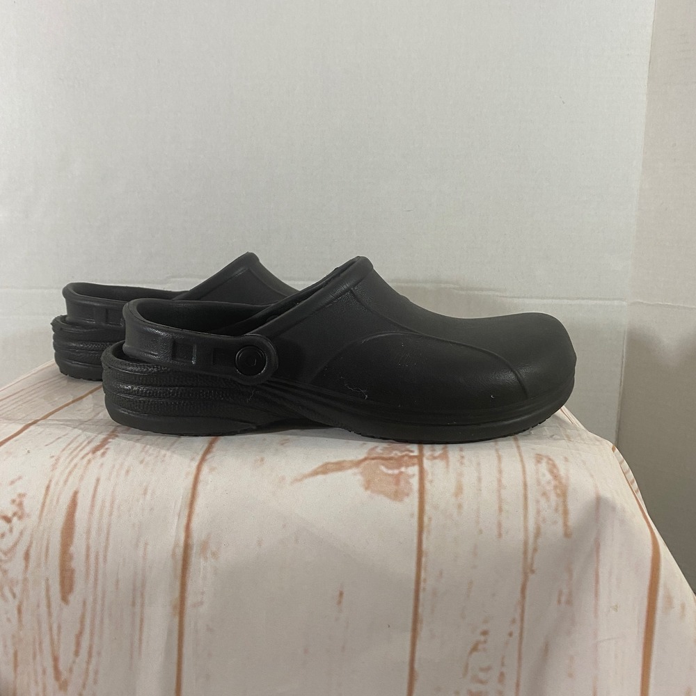 TredSafe Mens 9 Womens 10W Black Slip Resistant Work Clogs Shoes Non-Marking